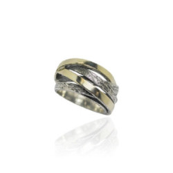 Anillo Styliano plata y oro 9k