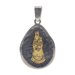 Colgante Virgen Puy plata y oro 18k