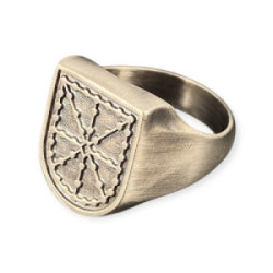 Anillo  sello escudo de Navarra plata